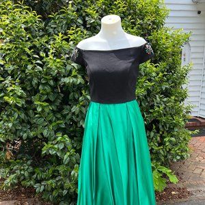 Sherri Hill black and green dress
